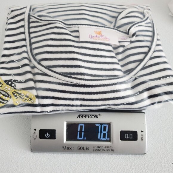 Quacker Factory Womens Sequin Bee Embroidered Black Striped Blouse Size M Summer - Picture 8 of 9